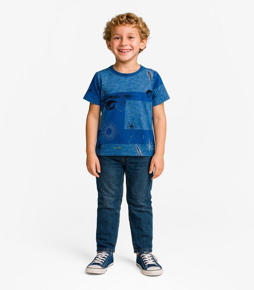 Camiseta Infantil Masculina Infinita Cor Azul