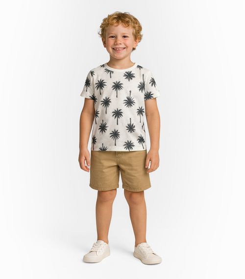 Camiseta Infantil Masculina Infinita Cor Bege