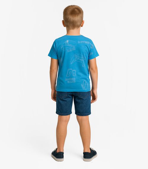 Camiseta Infantil Masculina Infinita Cor Azul