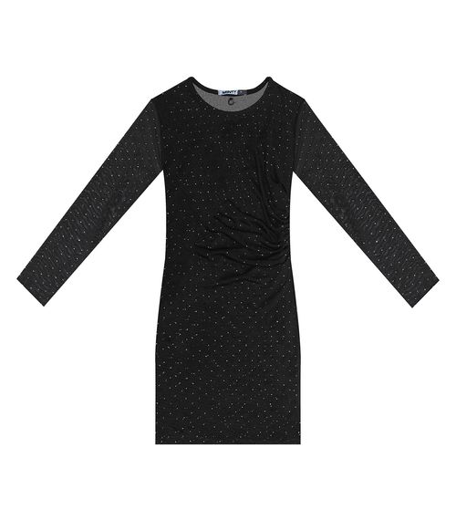 Vestido Juvenil Com Sobreposição Minty Preto