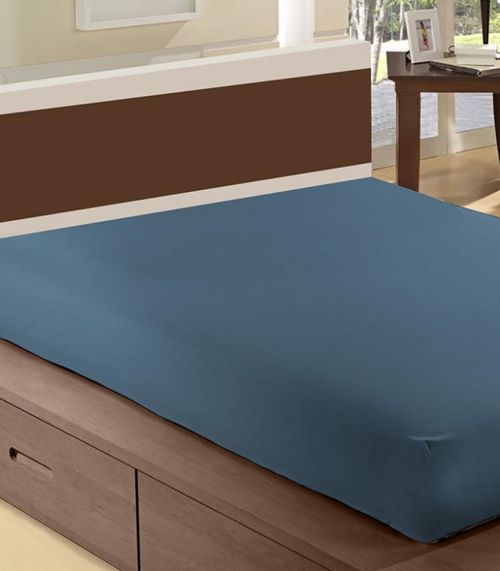 Lençol Avulso Casal Microfibra Com Elástico Camesa Azul