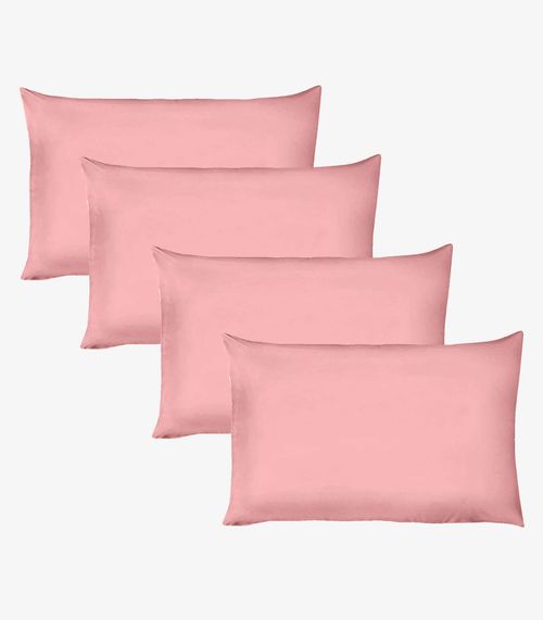 Kit 4 Fronhas Avulsas Lisas Vivaldi Rosa