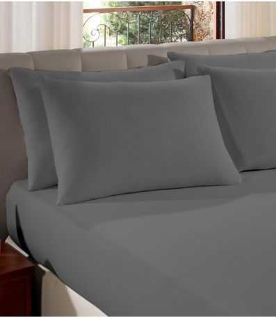 Kit 4 Fronhas Avulsas Premium Fio Penteado Lisa Vivaldi Cinza