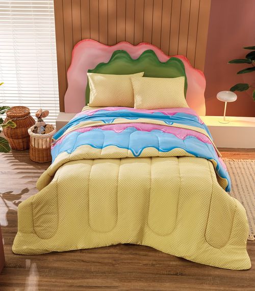 Jogo De Cama Duplo Solteiro Teka Amarelo