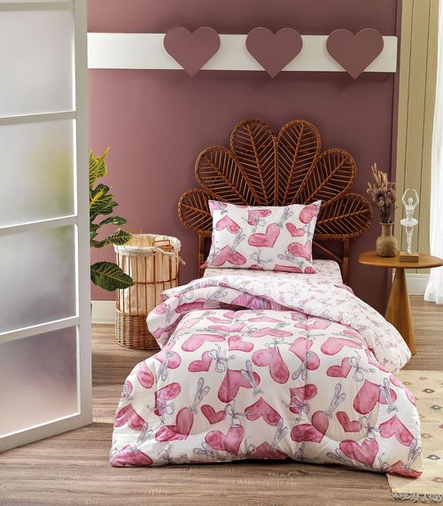 Jogo De Cama Duplo Solteiro Teka Rosa