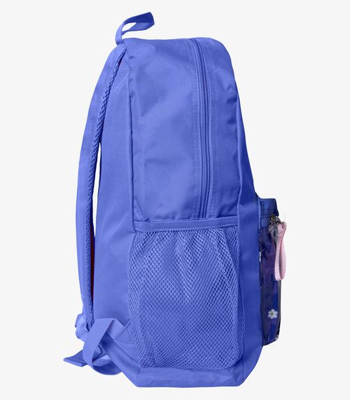 Mochila Escolar Feminina Estampada Flores Clio Azul
