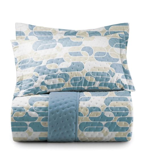 Jogo De Colcha Casal  Malharia Sem Igual Altenburg Azul