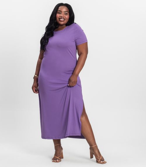Vestido Feminino Midi Plus Size Infinita Cor Roxo