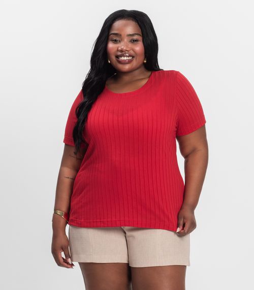 Blusa Malha Delicate Plus Infinita Cor Vermelho