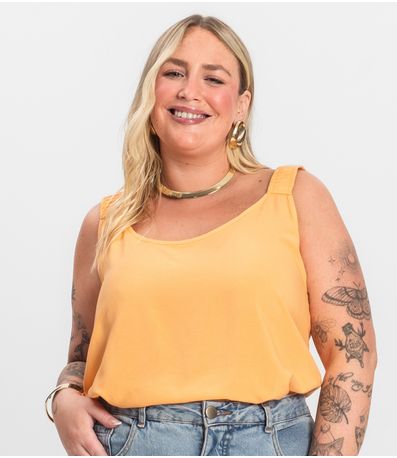 Regata Feminina Plus Size Infinita Cor Laranja