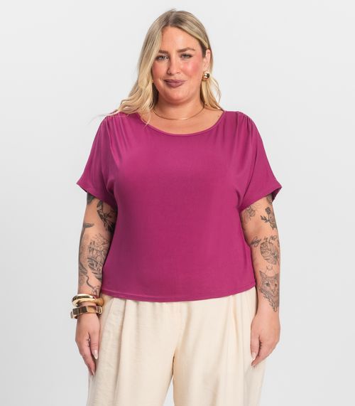 Blusa Lisa Plus Infinita Cor Roxo