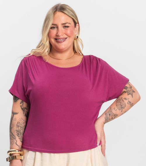 Blusa Lisa Plus Infinita Cor Roxo