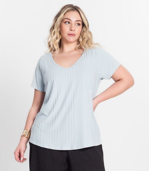 Blusa Feminina Plus Size da Infinita Cor Azul