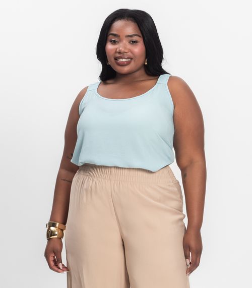 Regata Feminina Plus Size Infinita Cor Azul