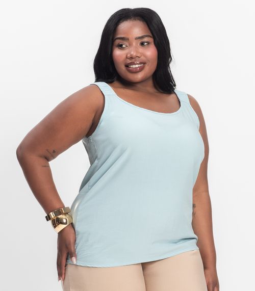 Regata Feminina Plus Size Infinita Cor Azul