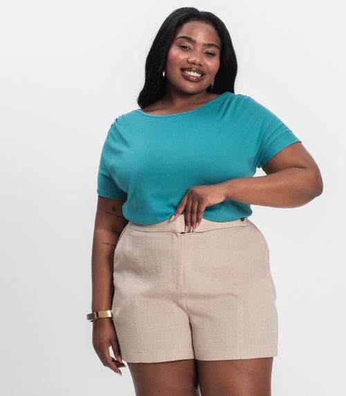 Blusa Lisa Plus Infinita Cor Azul