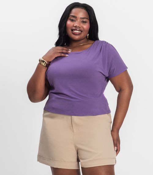 Blusa Lisa Plus Infinita Cor Roxo