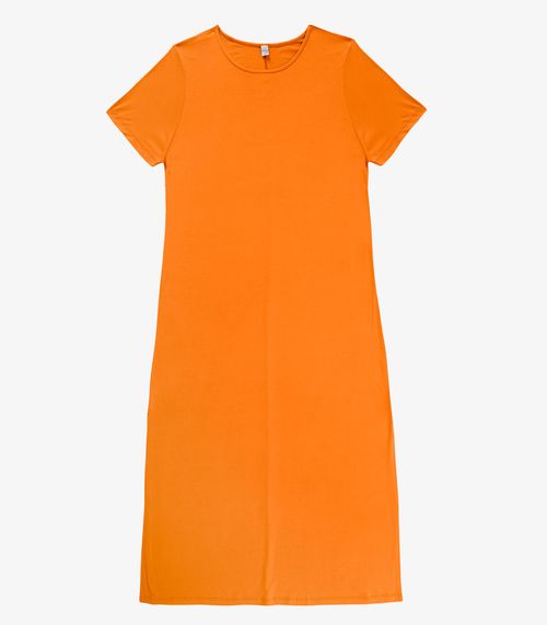 Vestido Feminino Midi Plus Size Infinita Cor Laranja