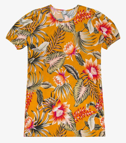 Vestido Malha Fria Plus Infinita Cor Amarelo