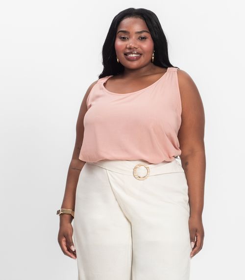 Regata Feminina Plus Size Infinita Cor Rosa