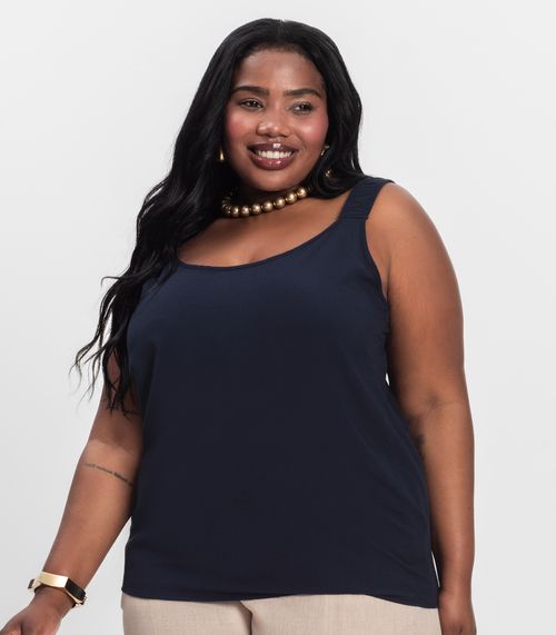 Regata Feminina Plus Size Infinita Cor Azul