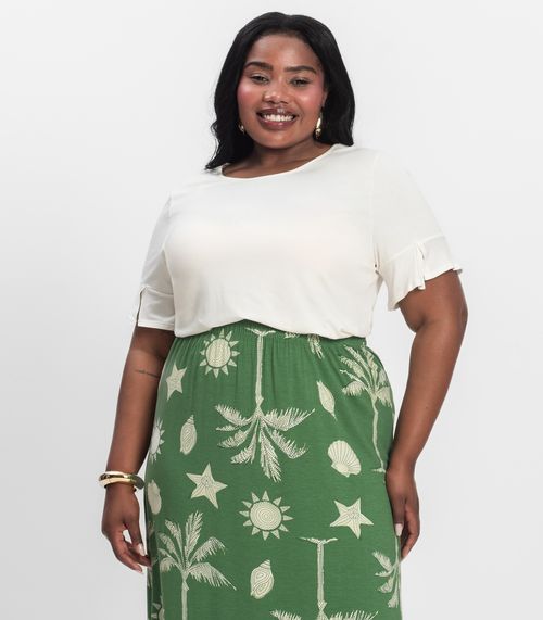 Blusa Plus Size Infinita Cor Rovitex Bege