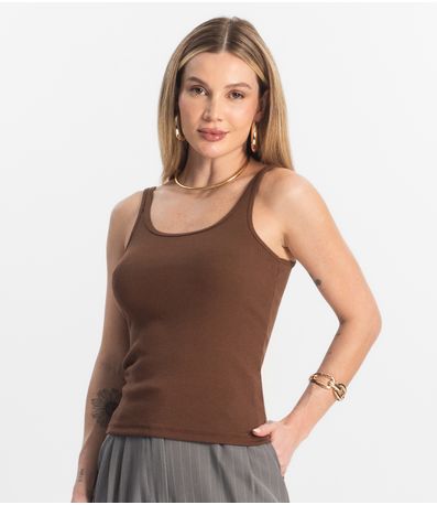 Blusa De Alca Básica Feminina Rovitex Marrom