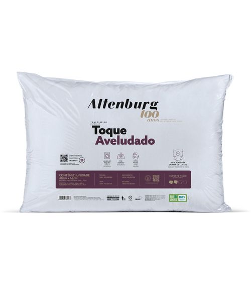 Travesseiro Toque Aveludado Antialérgico Altenburg Branco