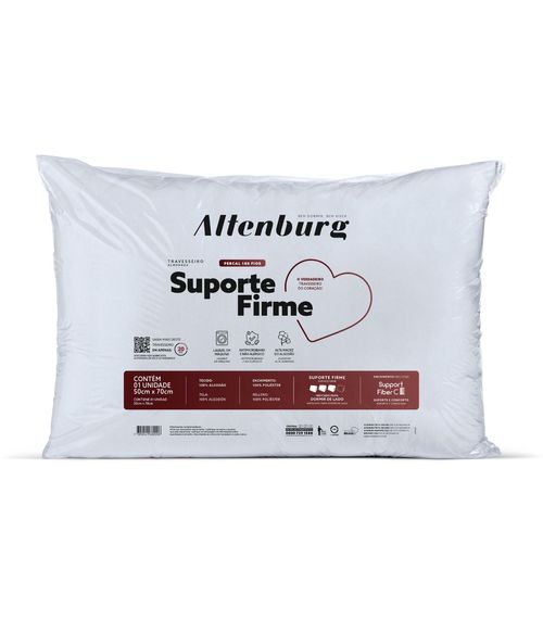 Travesseiro Suporte Firme Antimicrobiana Altenburg Branco
