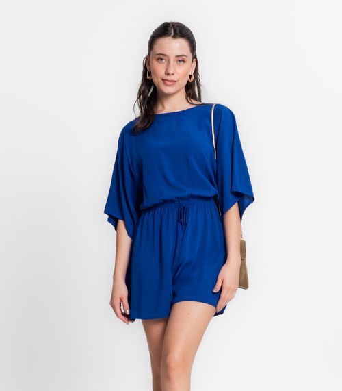 Macaquinho Feminino Viscose Infinita Cor Azul