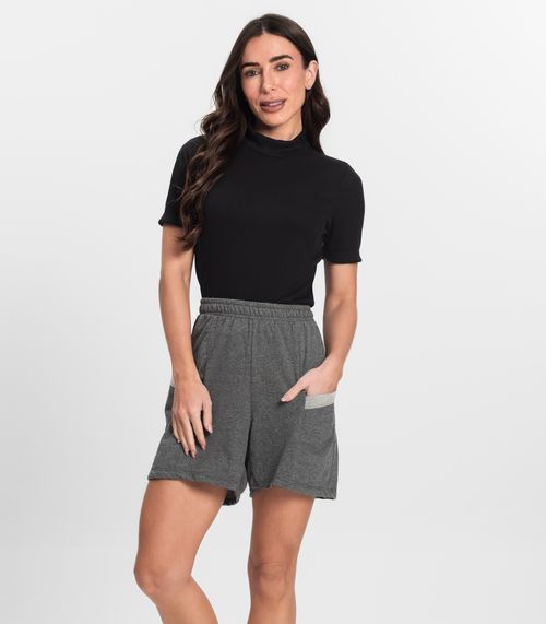 Shorts Feminino Moletinho Infinita Cor Cinza