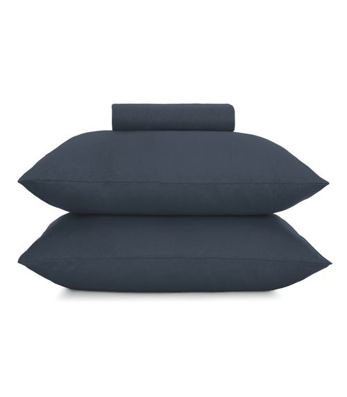 Jogo de Cama Queen Malha Fio Penteado Altenburg Azul