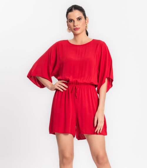 Macaquinho Feminino Viscose Infinita Cor Vermelho