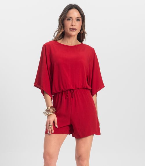 Macaquinho Feminino Viscose Infinita Cor Vermelho