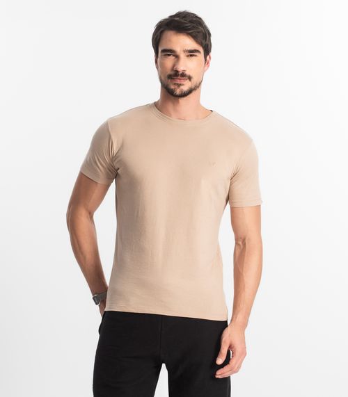 Camiseta Masculina Plus Size Básica Select Marrom