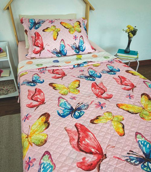 Cobre Leito Dupla Face Infantil Lepper Rosa