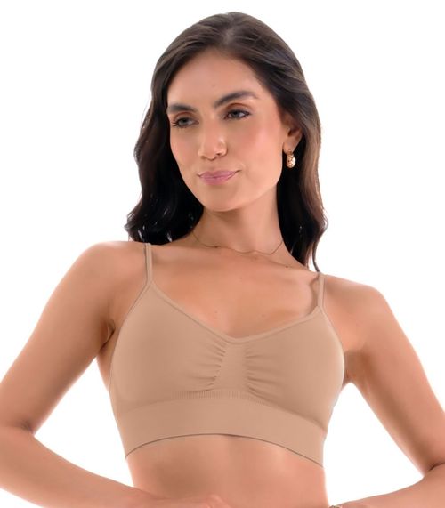 Sutiã Top com Bojo Removível Zee Rucci Bege