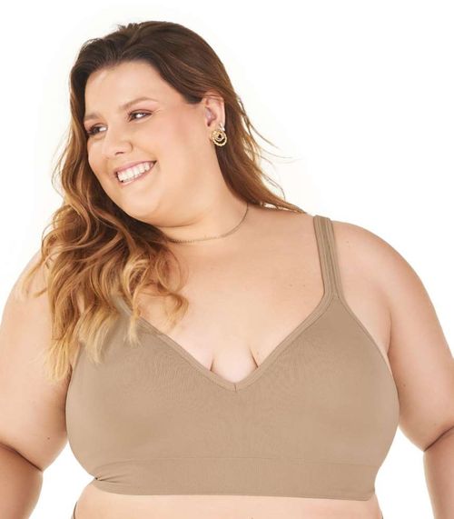Sutiã Comfort Alças Largas Reguláveis Zee Rucci Bege