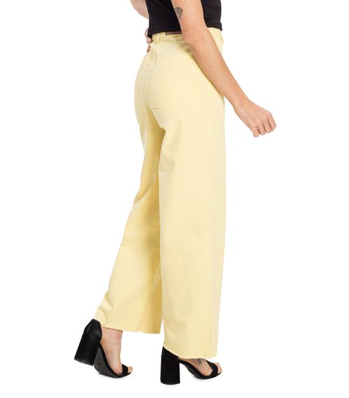 Calça Wide Leg Feminina Endless Amarelo