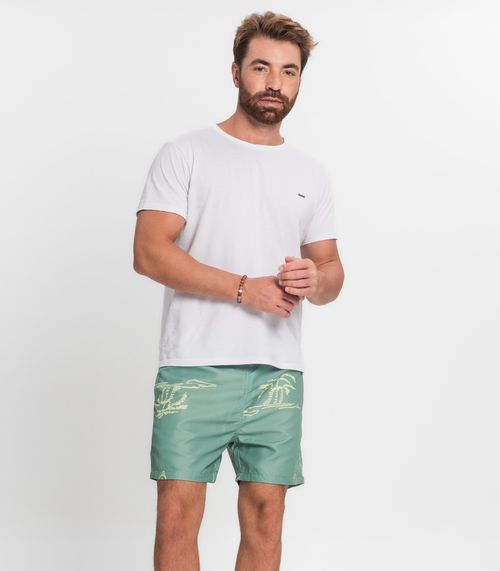 Bermuda Masculina Estampada em Microfibra Rovitex Verde