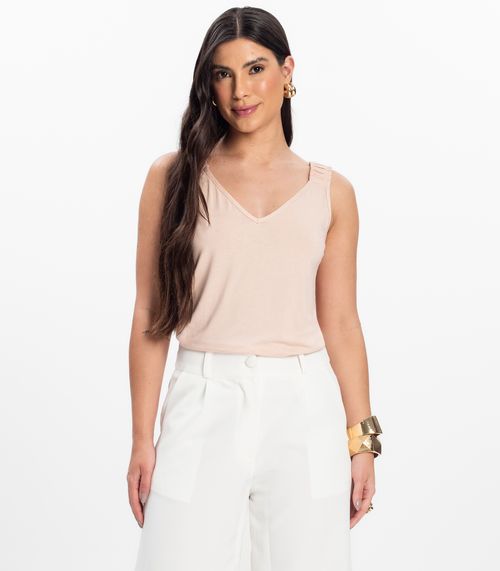 Regata Alça Franzida Feminino Rovitex Rosa