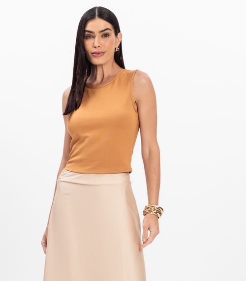 Regata Feminina em Ponto Roma Rovitex Marrom