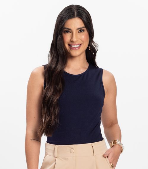 Regata Feminina em Ponto Roma Rovitex Azul