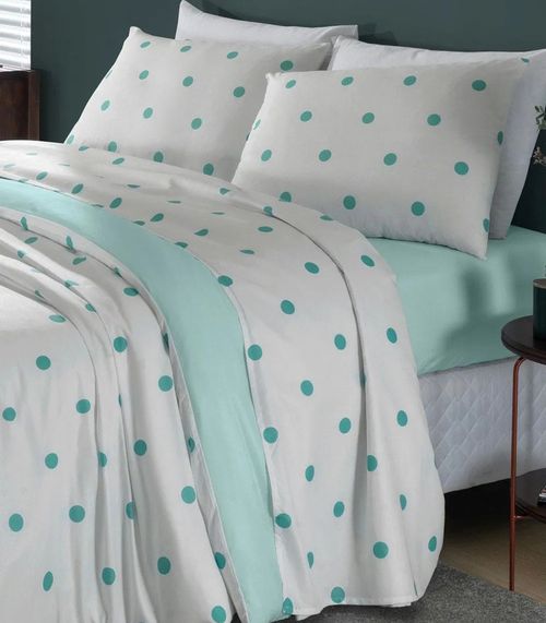 Jogo de Cama Poá Queen Lar E Lazer Azul