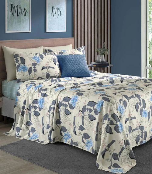 Jogo De Cama King 200 Fios 4 Peças Lar E Lazer Bege