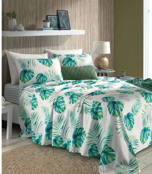 Jogo De Cama Solteiro Folhas 200 Fios Lar E Lazer Branco