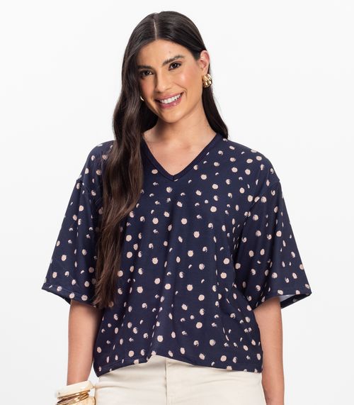 Blusa Feminina Devote V Infinita Cor Azul