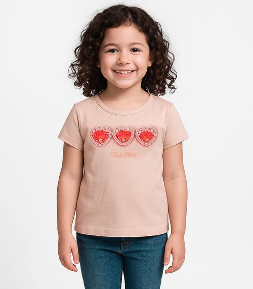 Blusa Infantil Manga Curta Trick Nick Rosa