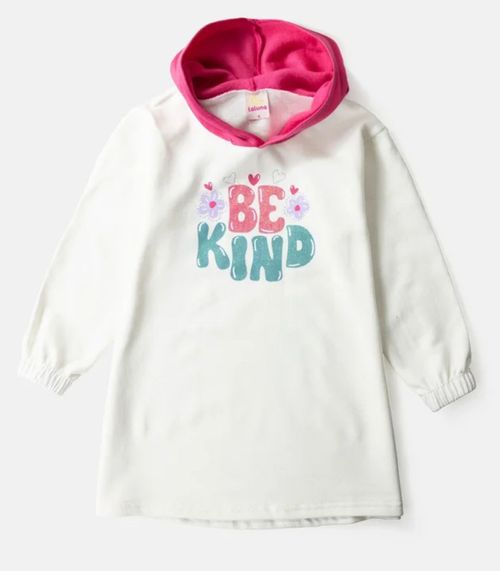 Vestindo Infantil Manga Longa Com Capuz Laluna Branco