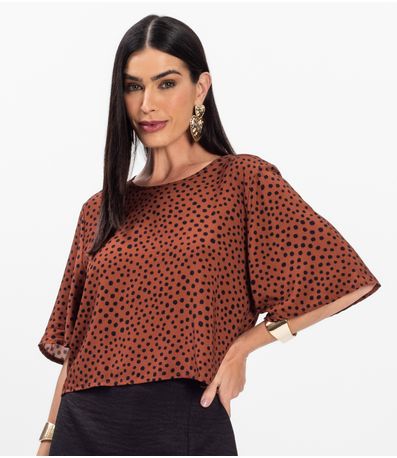 Blusa Feminina em Tecido Infinita Cor Marrom